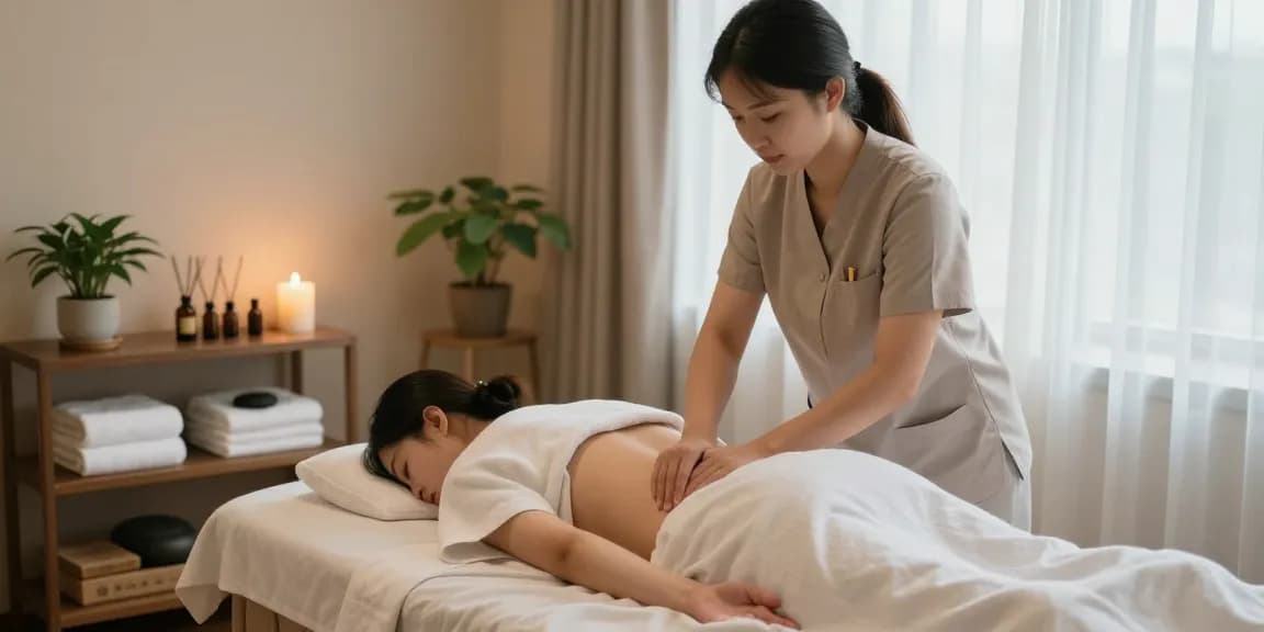 대구마사지로 편안한 분위기의 마사지 중인 모습