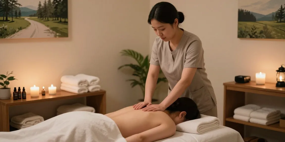 Therapist providing professional 부천출장마사지 in a serene wellness studio.