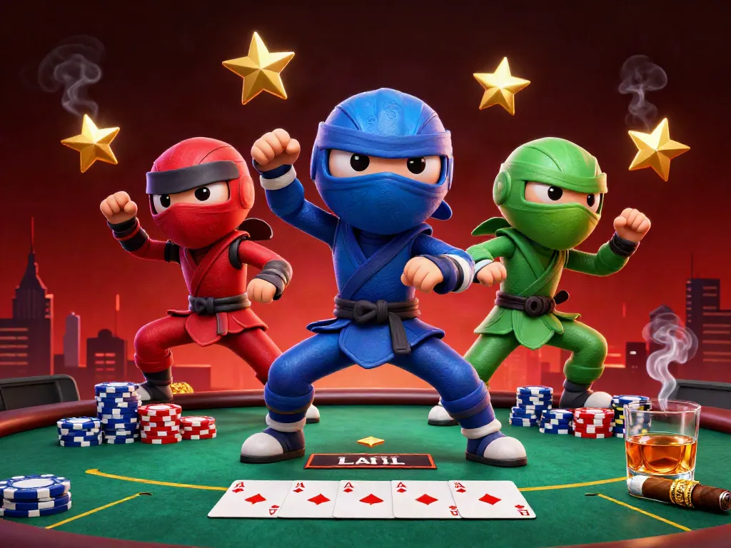 Experience thrilling poker action with tk88 as chameleon ninjas engage in vibrant gameplay.