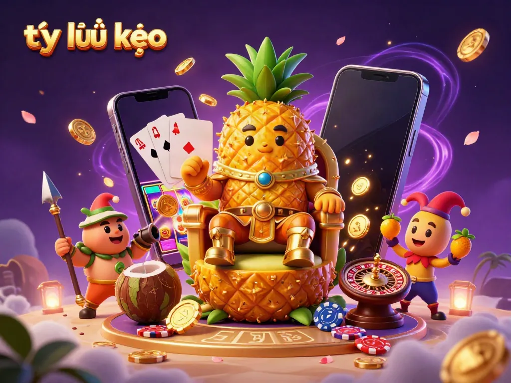 Experience vibrant tỷ lệ kèo gaming thrills featuring a pineapple king and mystical beach casino.
