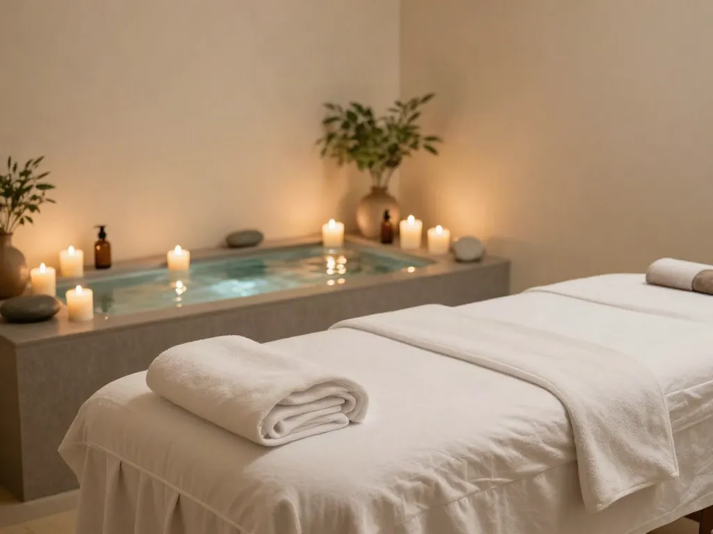 Relaxing massage room for 김포출장안마 with soothing ambiance and elegant decor.