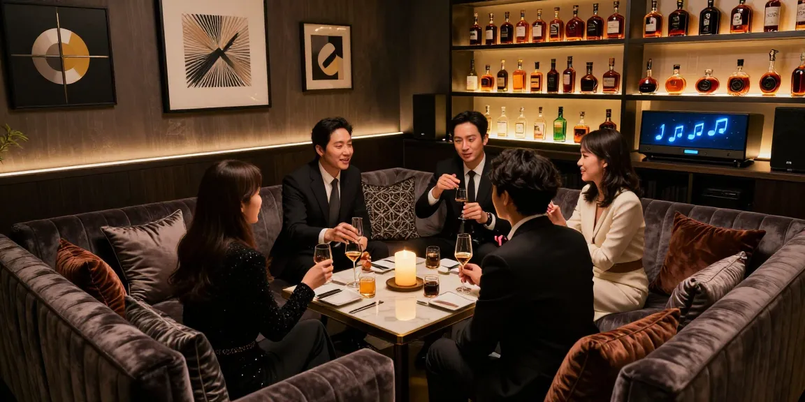 강남 쩜오의 고급스러운 프라이빗 룸에서의 분위기 연출
