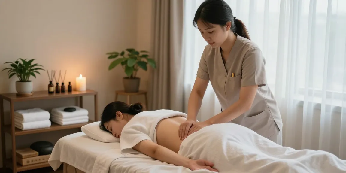 대구마사지로 편안한 분위기의 마사지 중인 모습