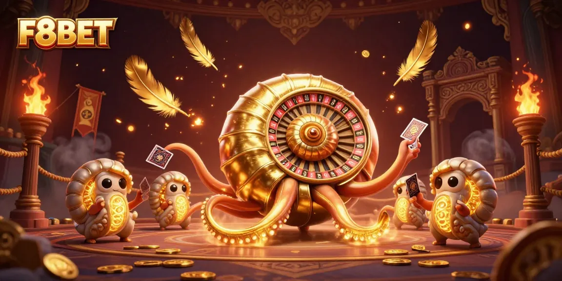 Experience thrilling gameplay with F8BET as the ancient nautilus spins a roulette wheel and deals card hands.