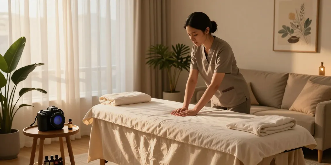 Providing 부천출장 안마 in a cozy home setting with a professional therapist.